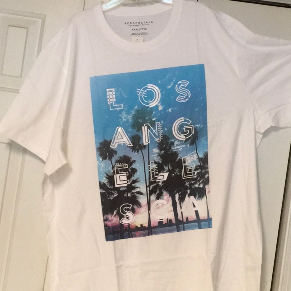 AEROPOSTALE MEN White Los Angeles California Graphic Tee XXXL